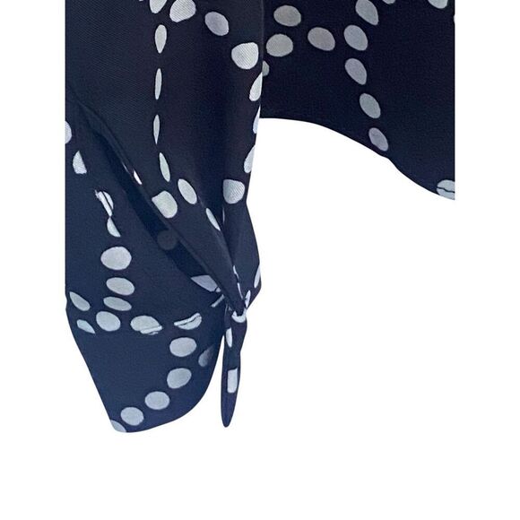 ZARA Black White Polka Dot Draped Cowl Neck Long Sleeve Blouse Size Small Classi - Picture 4 of 6